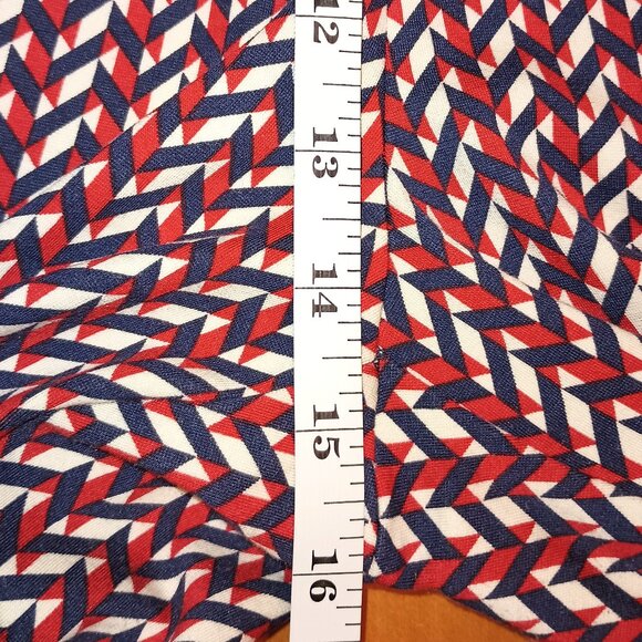 Cabi Size L High Rise Red and Blue Wide Leg Crops - Picture 7 of 12